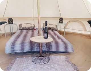 Glamping tent with double beds